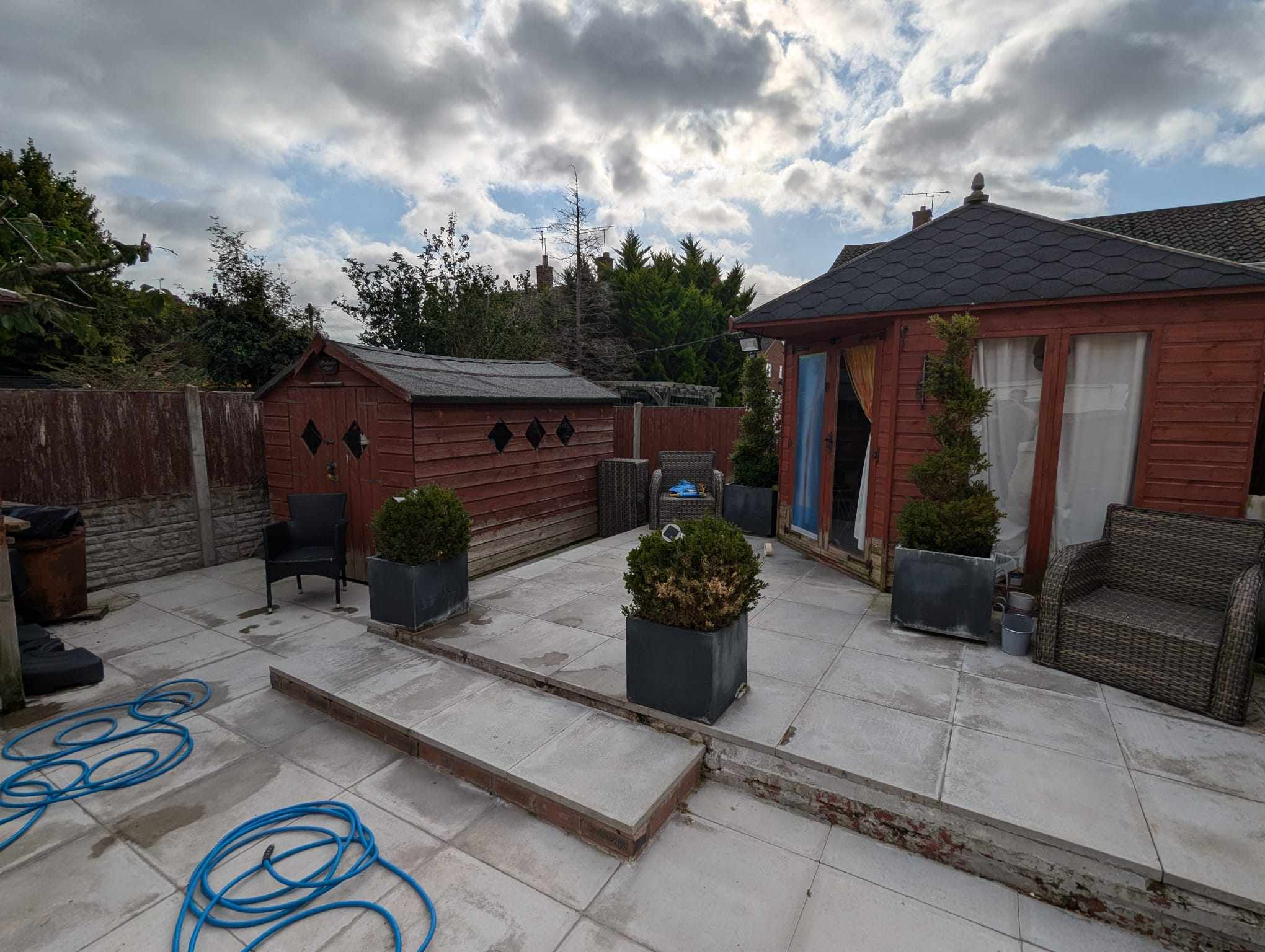 Shed and garden room before spray